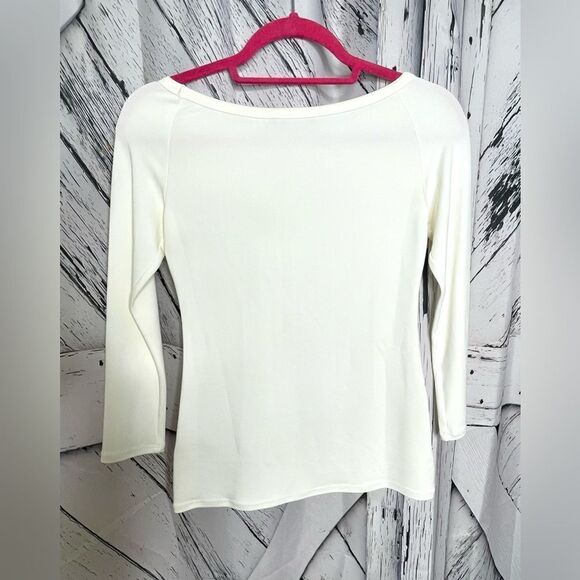 Theory Ennalyn Top Matte Jersey Wide Neck White S - Picture 2 of 5